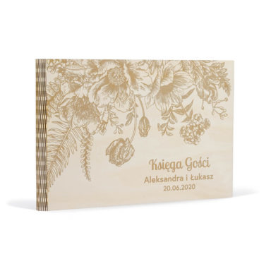 księga gości na wpisy drewniana grawerowana