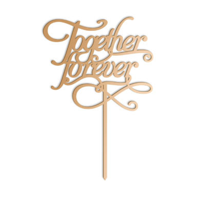 topper na tort weselny together forever złoty
