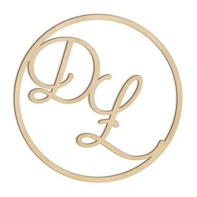 koło z inicjałami na wesele