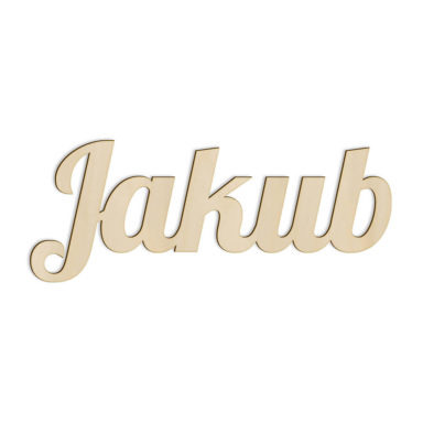 Weselne wycinane w drewnie imię pana młodego