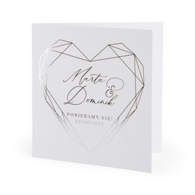 zaproszenie serce srebrny srebrzenie wzór geometryczny