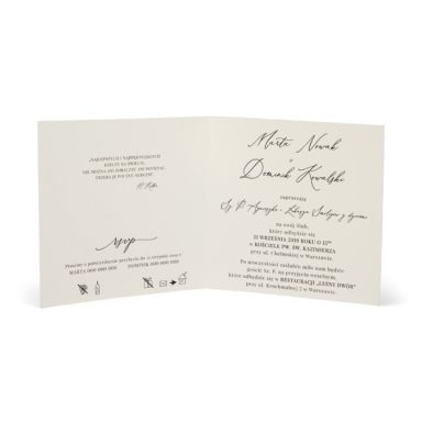 zaproszenie ślubne środek ozdobna czcionka