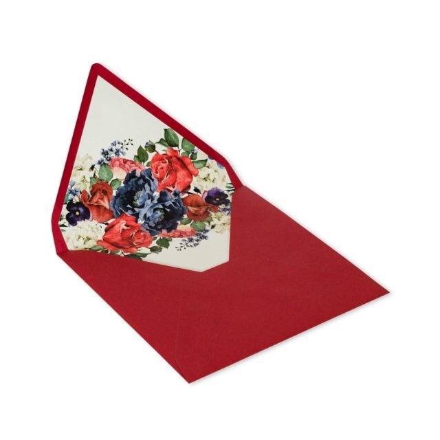 koperta kwiaty motyw kwiatowy czerwony ciemny bordowy