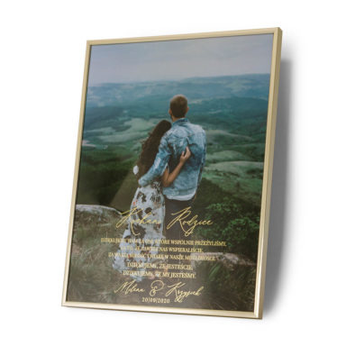 złota rama zdjęcie podziękowanie dla rodziców