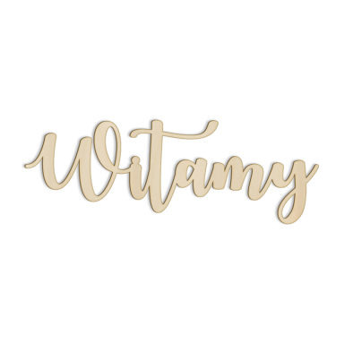 Drewniany napis Witamy