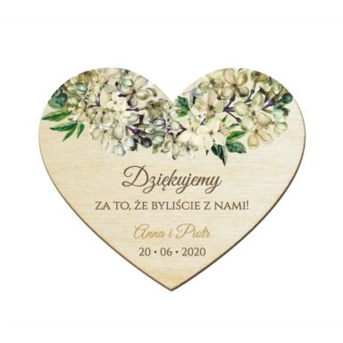 Magnesy serce z kwiatami Bzu w2