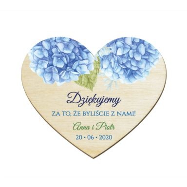 Magnesy serce z kwiatami Hortensji w3