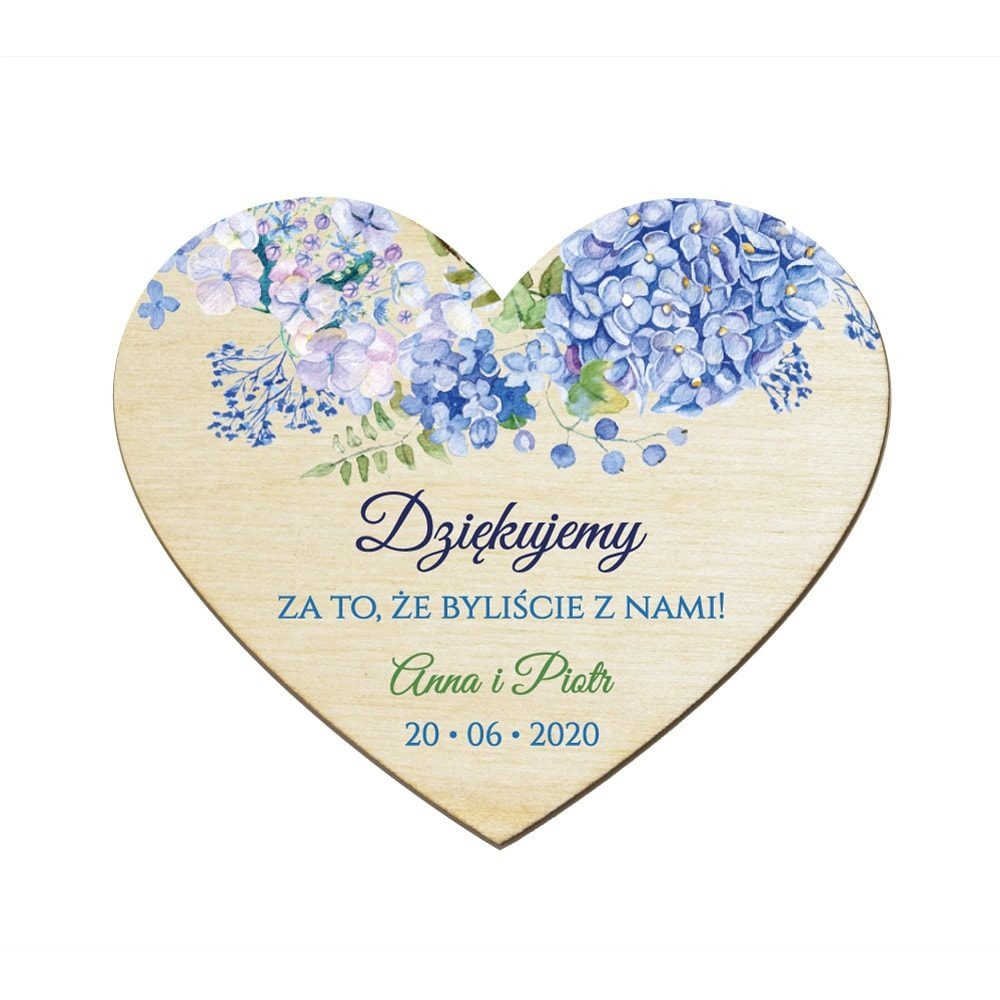 Magnesy serce z kwiatami Hortensji w4