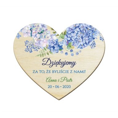 Magnesy serce z kwiatami Hortensji w4