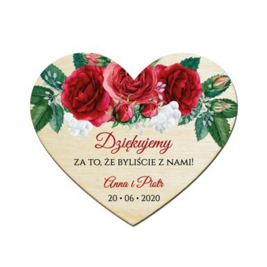 Magnesy serce z kwiatami Róży w4