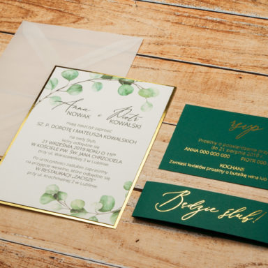 zaproszenia ze złoceniem