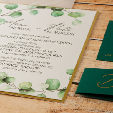 zaproszenia z eukaliptusem