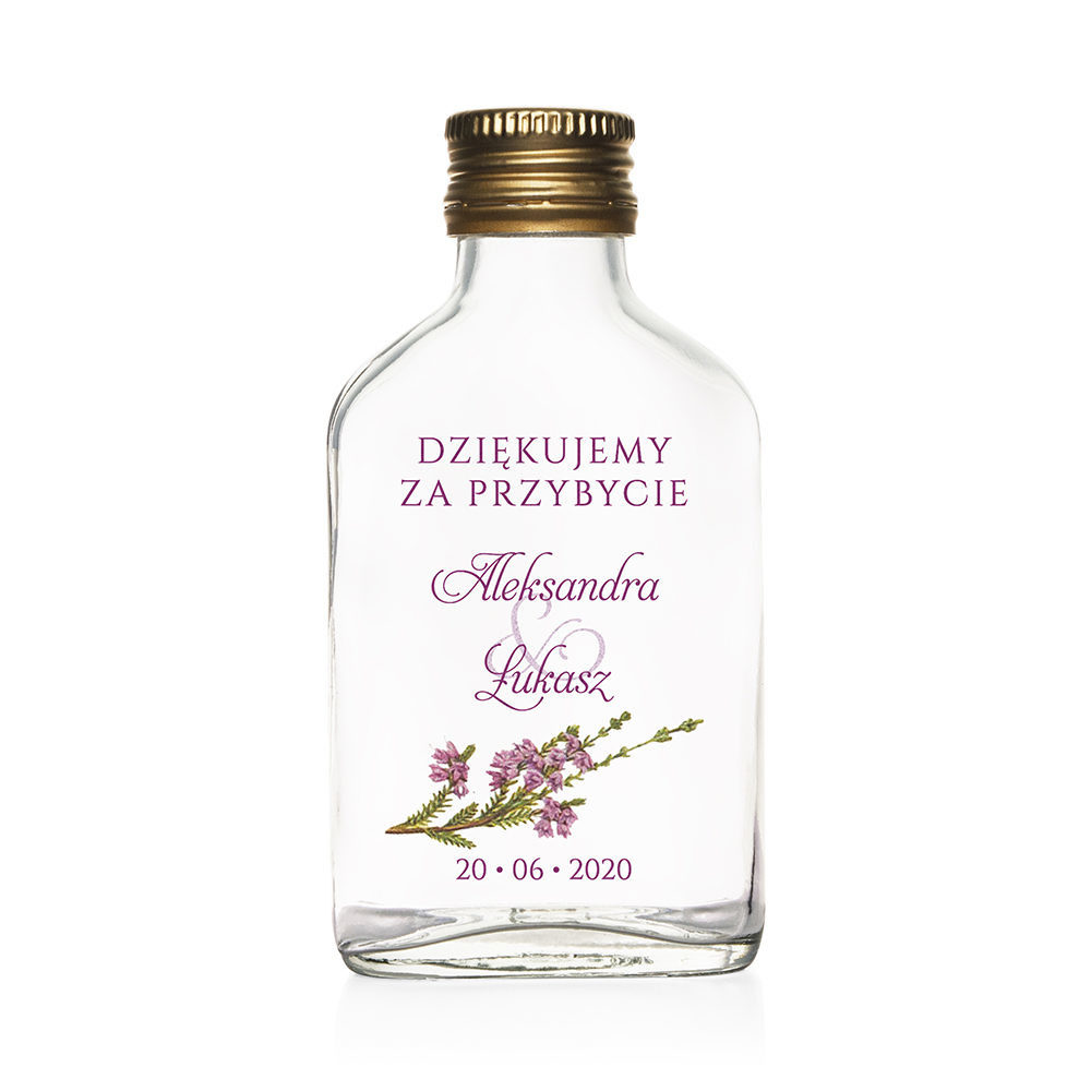 Małe buteleczki weselne dla gości