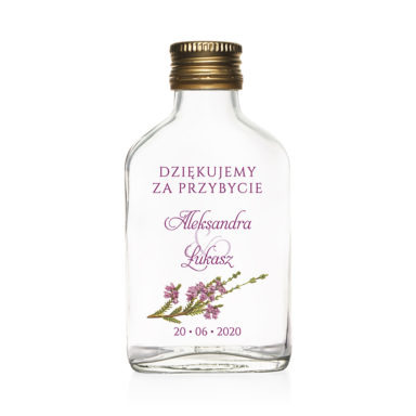 Małe buteleczki weselne dla gości