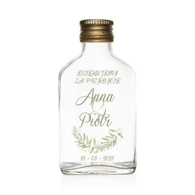 Butelki podziękowania dla gości greenery