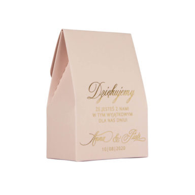 Różowe pudełeczko dla gości weselnych