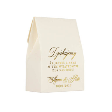 pudełeczko z cukierkami - podziękowania dla gości weselnych