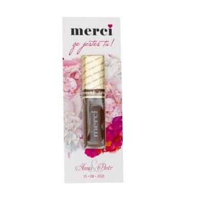 prezenciki dla gości weselnych z nadrukiem kwiatowym piwonii