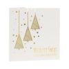 Kartka świąteczna bożonarodzeniowa złocona firmowa biznesowa biała sztywna złote choinki geometryczne proste