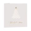 Kartka świąteczna bożonarodzeniowa złocona firmowa biznesowa biała sztywna złota prosta choinka ręcznie rysowana geometryczna