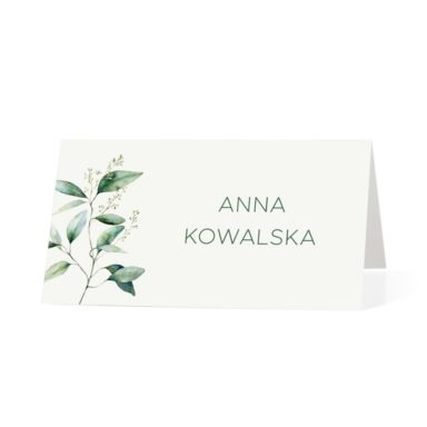 Winietka na stół weselny z zielonymi listkami