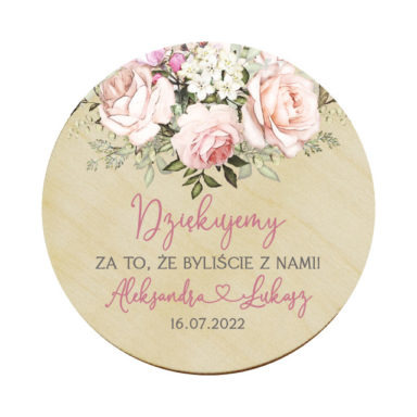 Magnes koło różowe róże