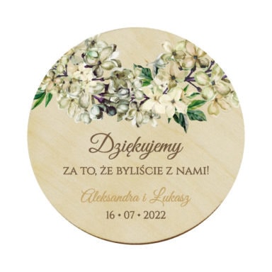 Magnes koło z kwiatami Bzu w2