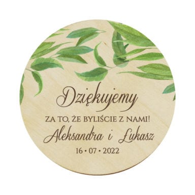 Magnes koło z liśćmi Eukaliptusa