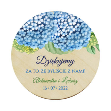 Magnes koło z kwiatami Hortensji