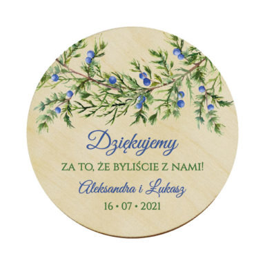 Magnes koło z gałązkami jałowca