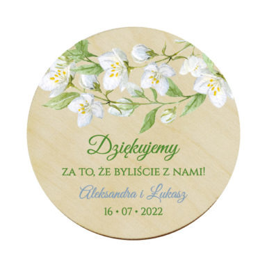 Magnes koło z kwiatami jaśminu