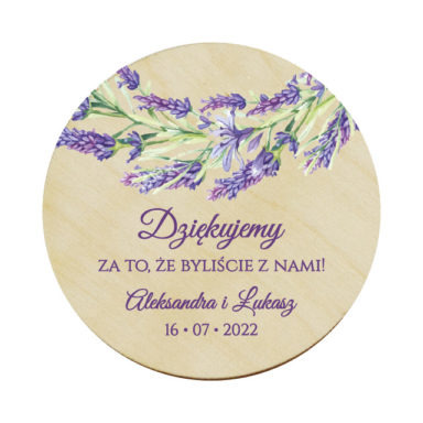 Magnes koło z kwiatami Lawendy