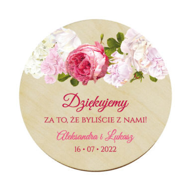 Magnes koło z kwiatami Piwonii w11