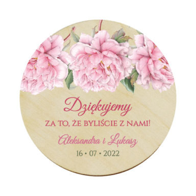 Magnes koło z kwiatami Piwonii w3