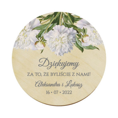 Magnes koło z kwiatami Piwonii w4