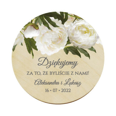Magnes koło z kwiatami Piwonii w8