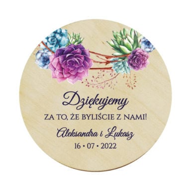 Magnes koło z Sukulentami w2