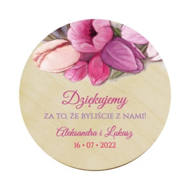 Magnes koło z kwiatami Tulipanów