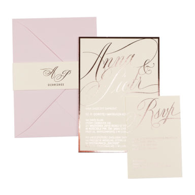 Zaproszenia ślubne Simple Shine Pastel Pink