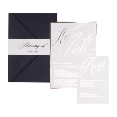 Zaproszenia ślubne Simple Shine Dark Blue