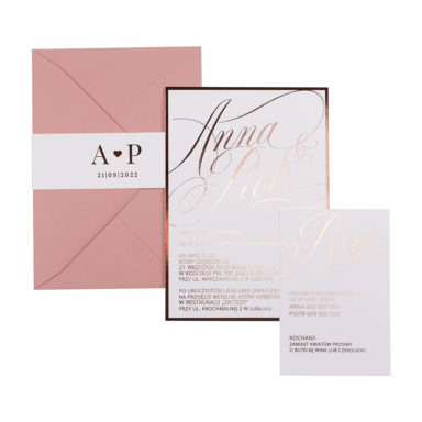 Zaproszenia ślubne Simple Shine Old Rose