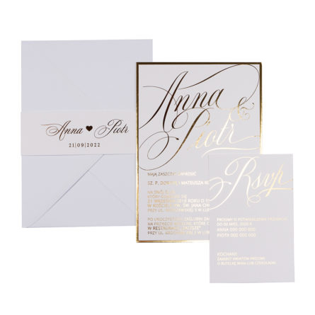 Zaproszenia ślubne Simple Shine White