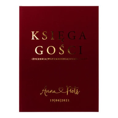 Księga gości złocona bordeaux bordowa