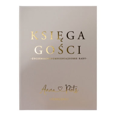 Księga gości złocona cobblestone szara