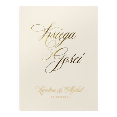 Księga gości złocona ecru