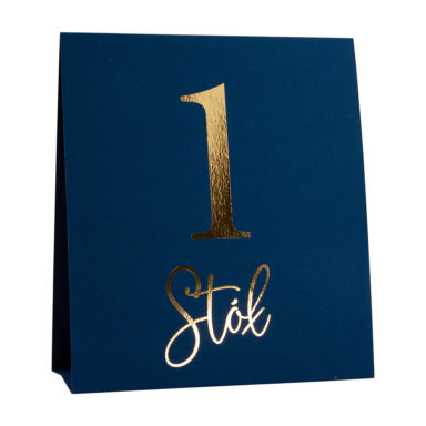 Numer na stół złocony blue niebieski