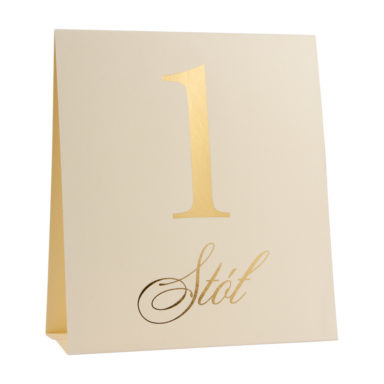 Numer na stół złocony ecru