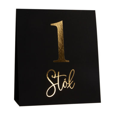 Numer na stół złocony nero czarny