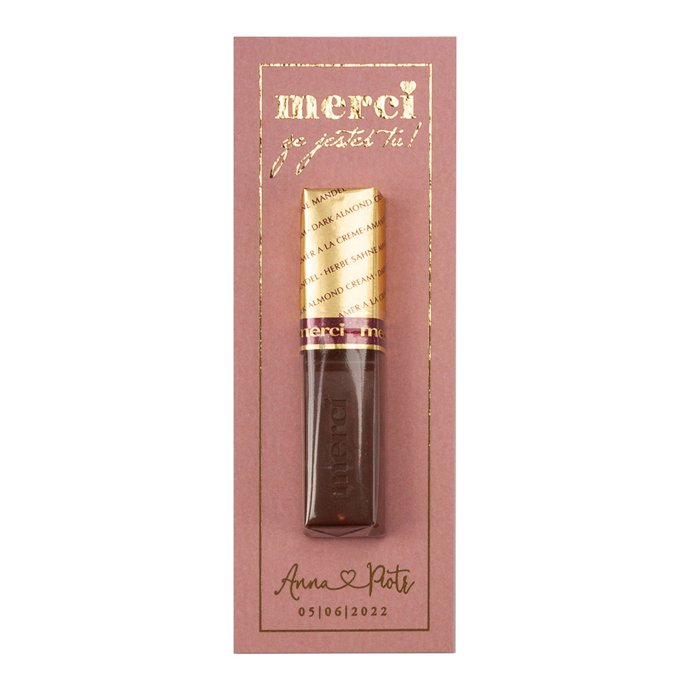 Podziękowanie Merci złocone old rose