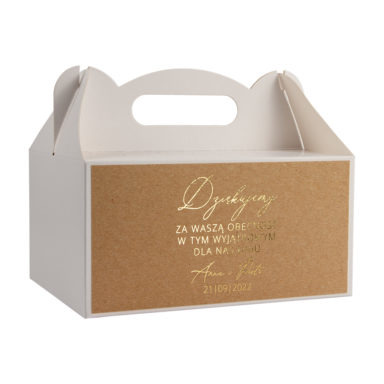 Pudełko na ciasto złocone eko
